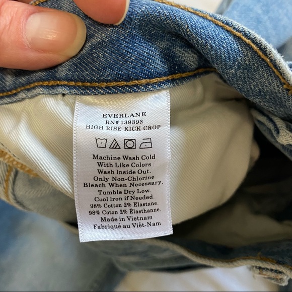 Everlane High Rise Kick Crop Jean Lightwash Blue size 26 - Picture 13 of 16